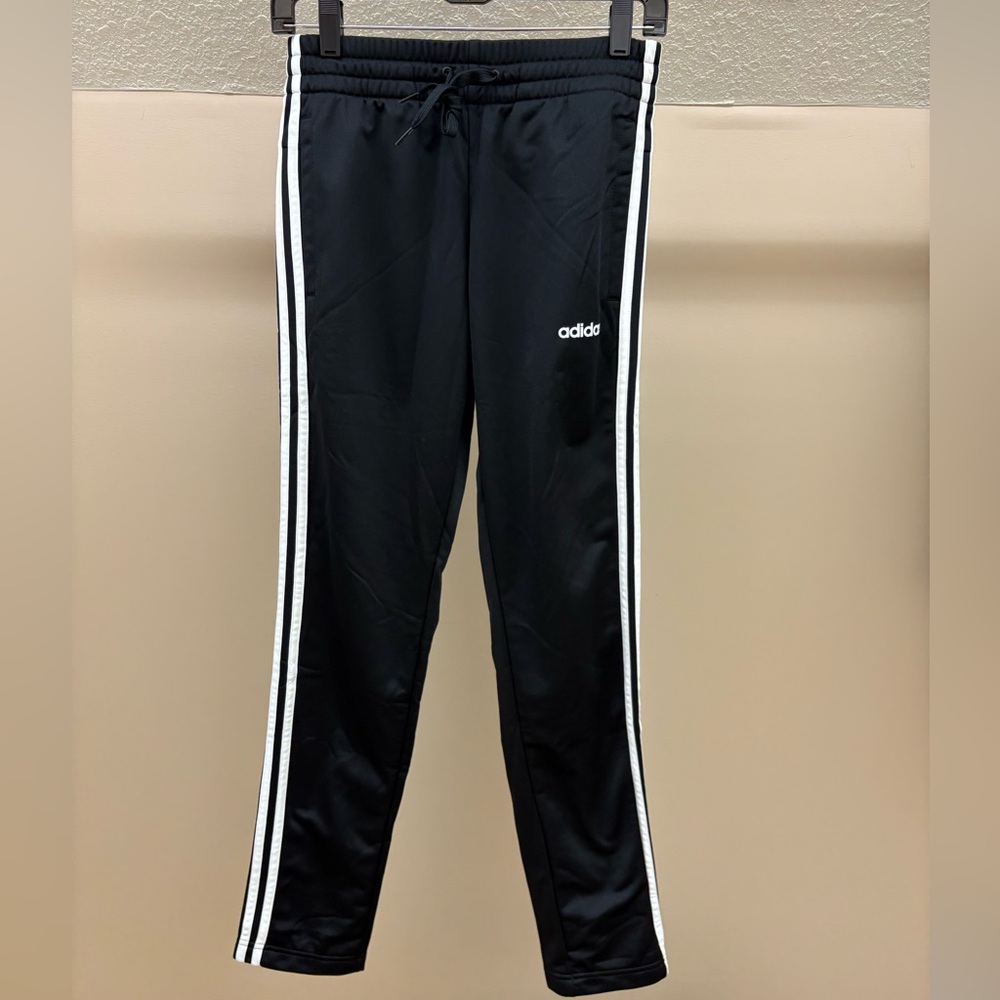 Adidas Women's Black Joggers with White Stripes